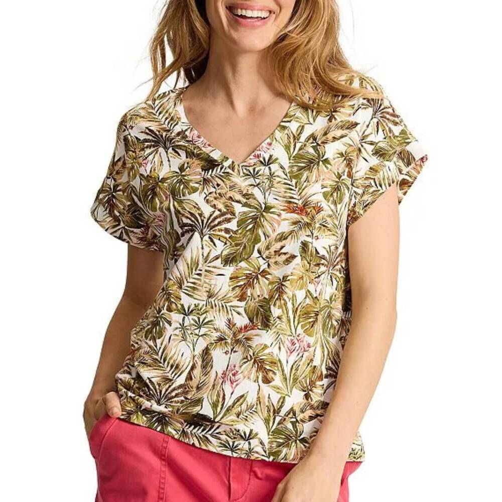 NEW TOMMY BAHAMA women's hidden coast short sleeve top in coconut